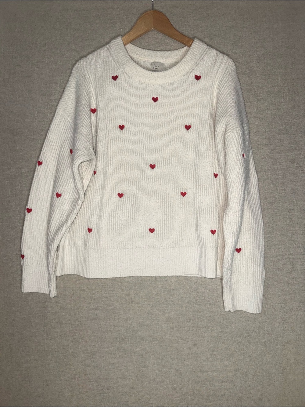 A New Day embroidered heart sweater